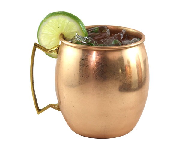 GC Home &#x26; Garden 5&#x22; Traditional Moscow Mule Smooth Copper Mug with Brass Handle - 20 oz