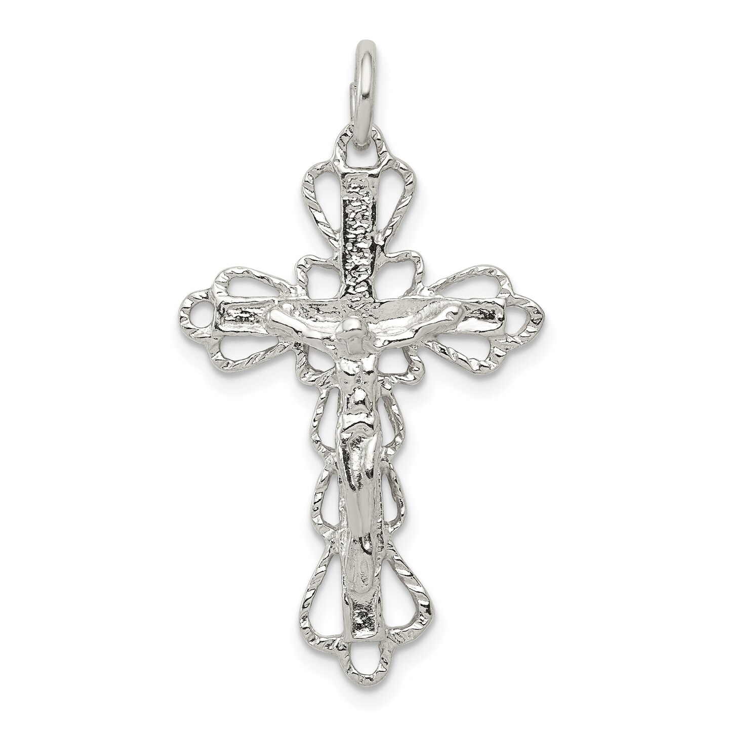 Sterling Silver Crucifix Pendant Religious Jewelry 36.6mm x 21mm