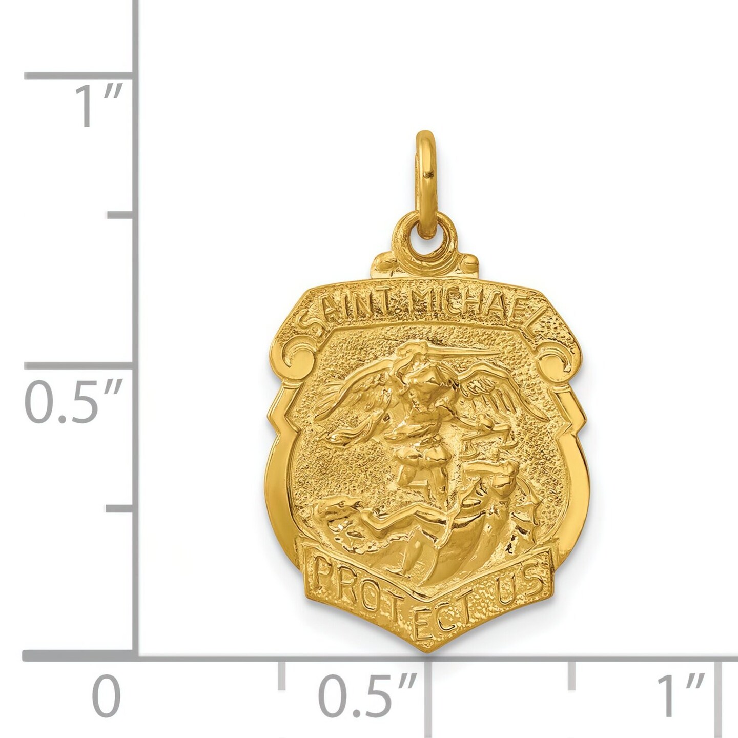 Sterling Silver Gold Plated Saint Michael Medal