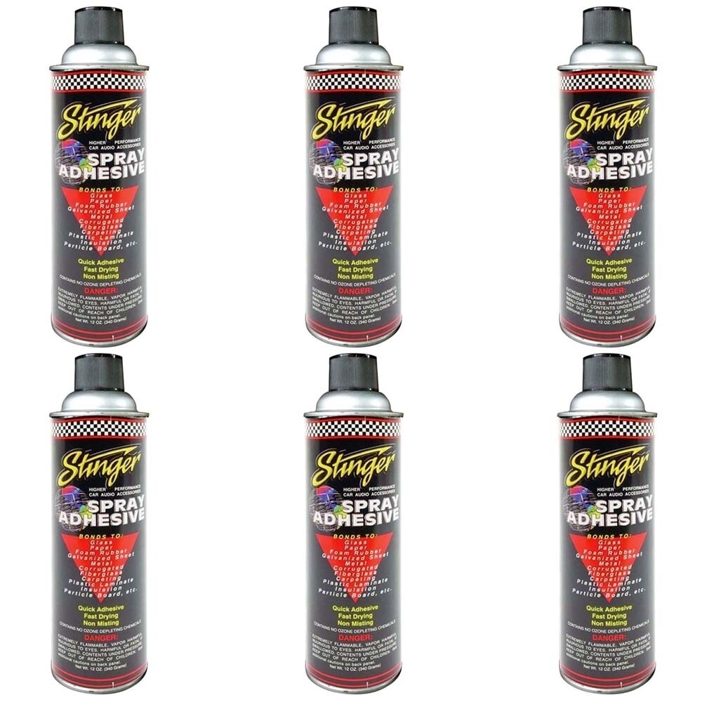 Stinger Sas Adhesive Spray Pack Of 6 Quick Tack Strong Bond Moisture Resistant