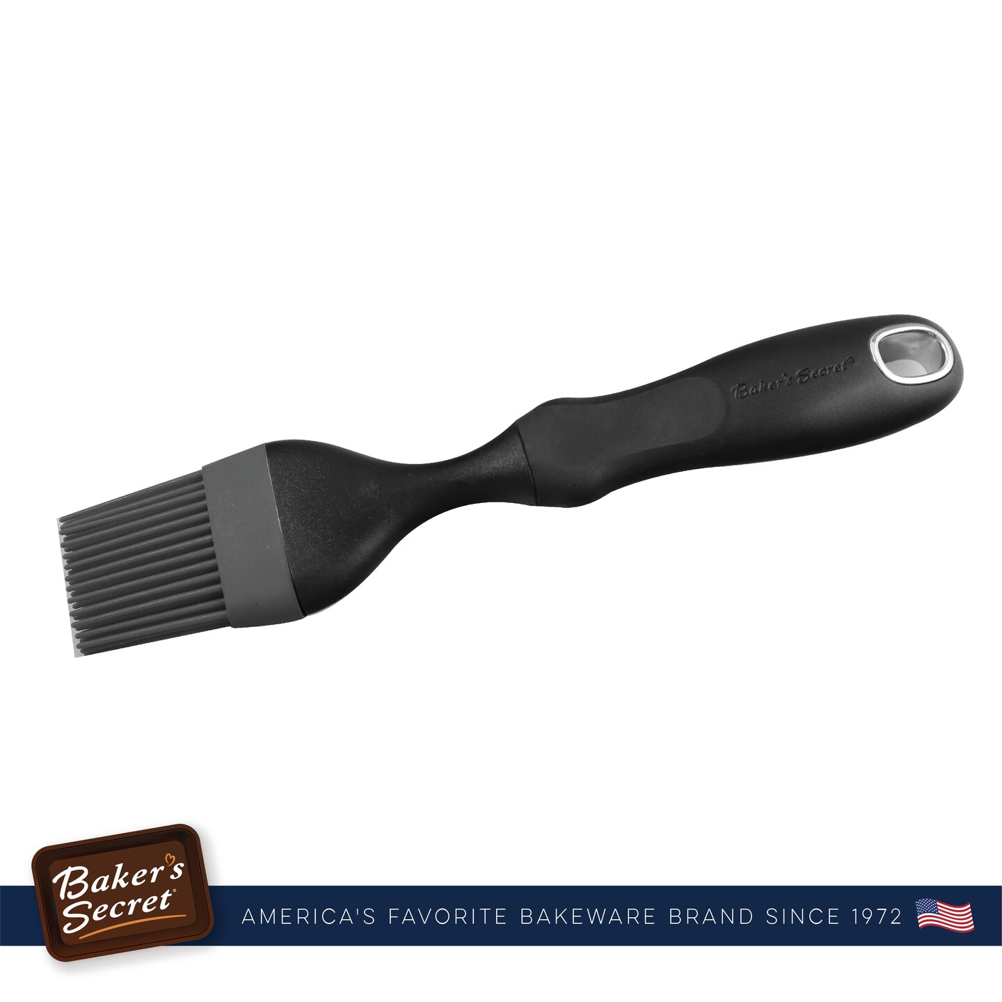 Baker's Secret - Silicone Brush with Grip Handle, for Pastry, Oil Baking, BBQ and Grilling, Baking Utensils Accessories