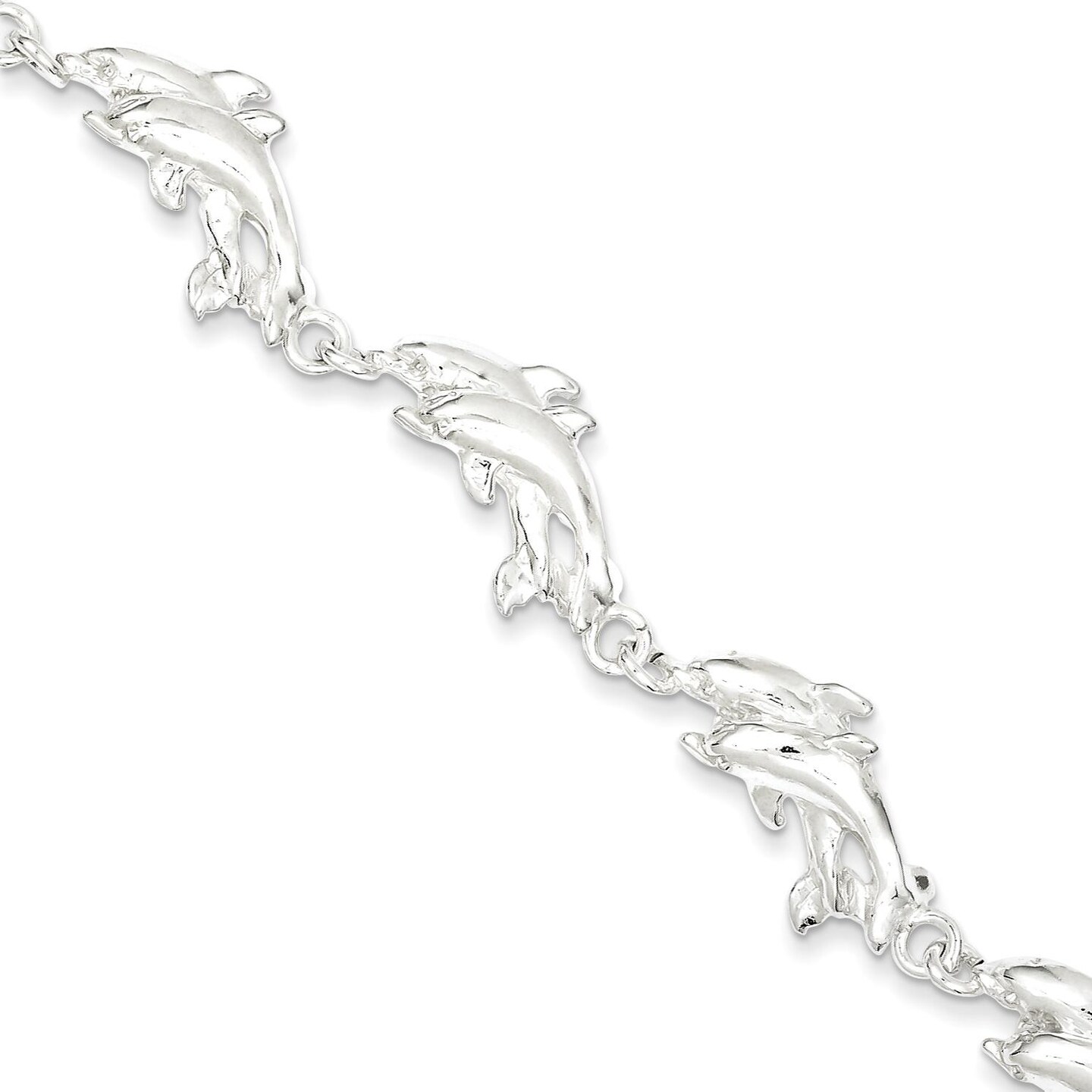 Sterling Silver Dolphin Fancy Link Bracelet 7" Michaels