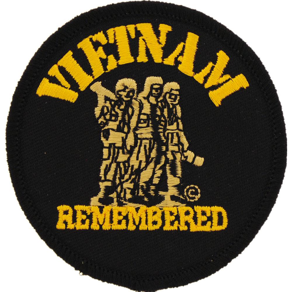 Vietnam Remembered Patch Black &#x26; Brown 3&#x22;