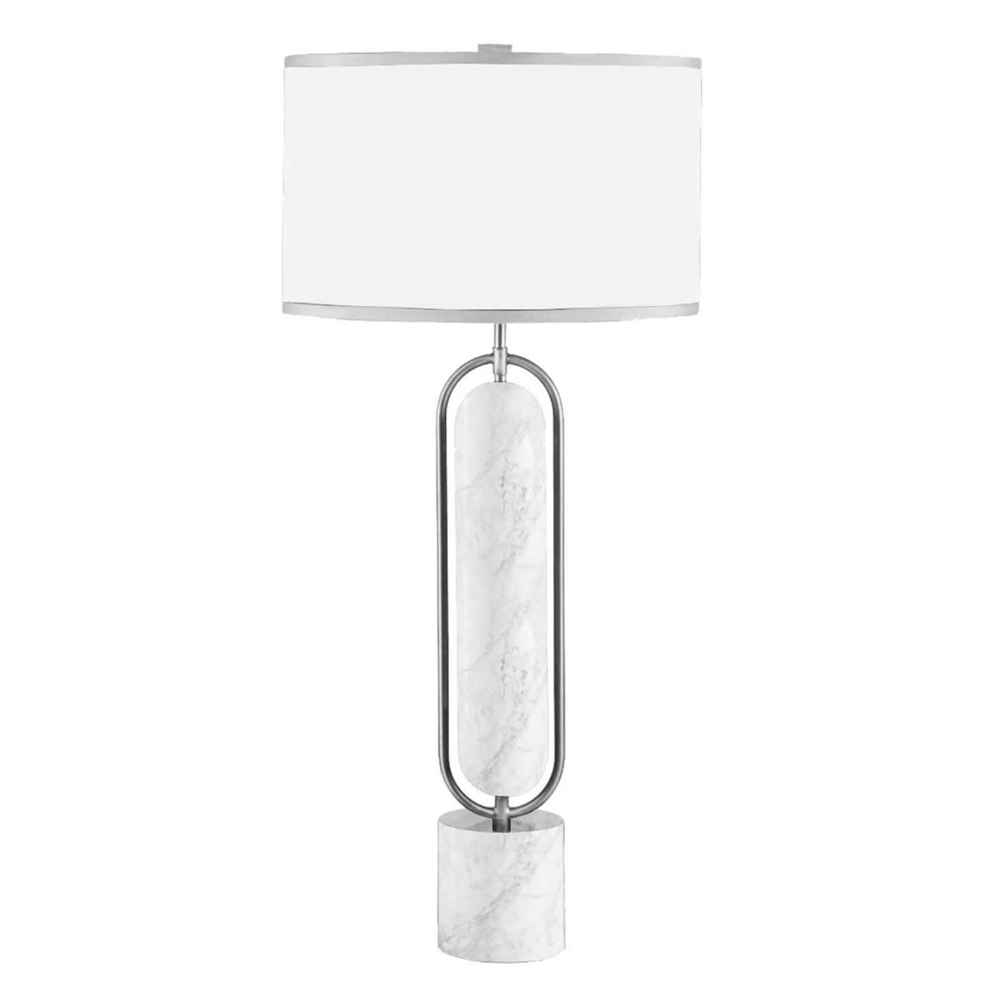 Kingston Living 30" White and Silver Marble Table Lamp Michaels