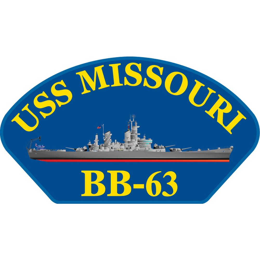 U.S. Navy USS Missouri BB-63 Hat Patch 2 3/4&#x22; x 5 1/4&#x22;