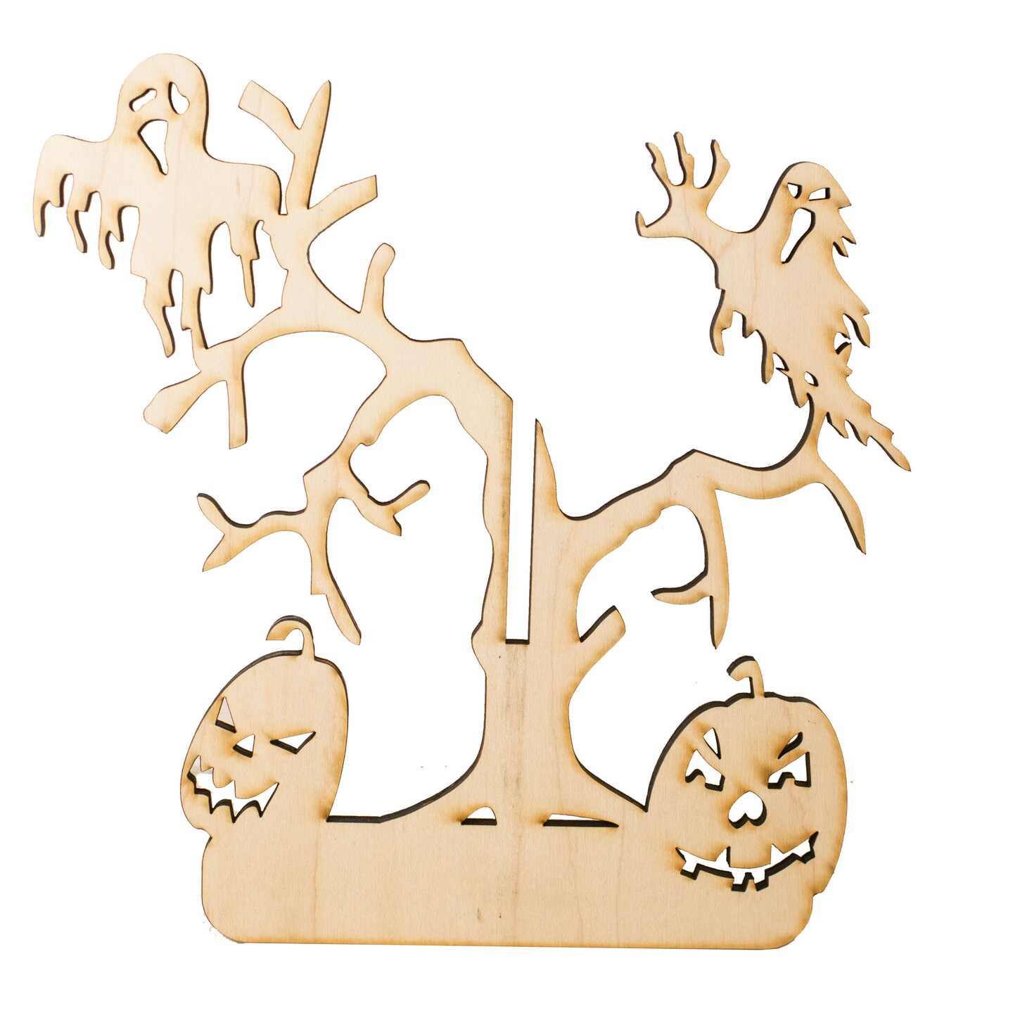 Happy Halloween Tree - Art Kit - RAW Wood 8 Happy Halloween Tree - Art Kit - RAW Wood 8