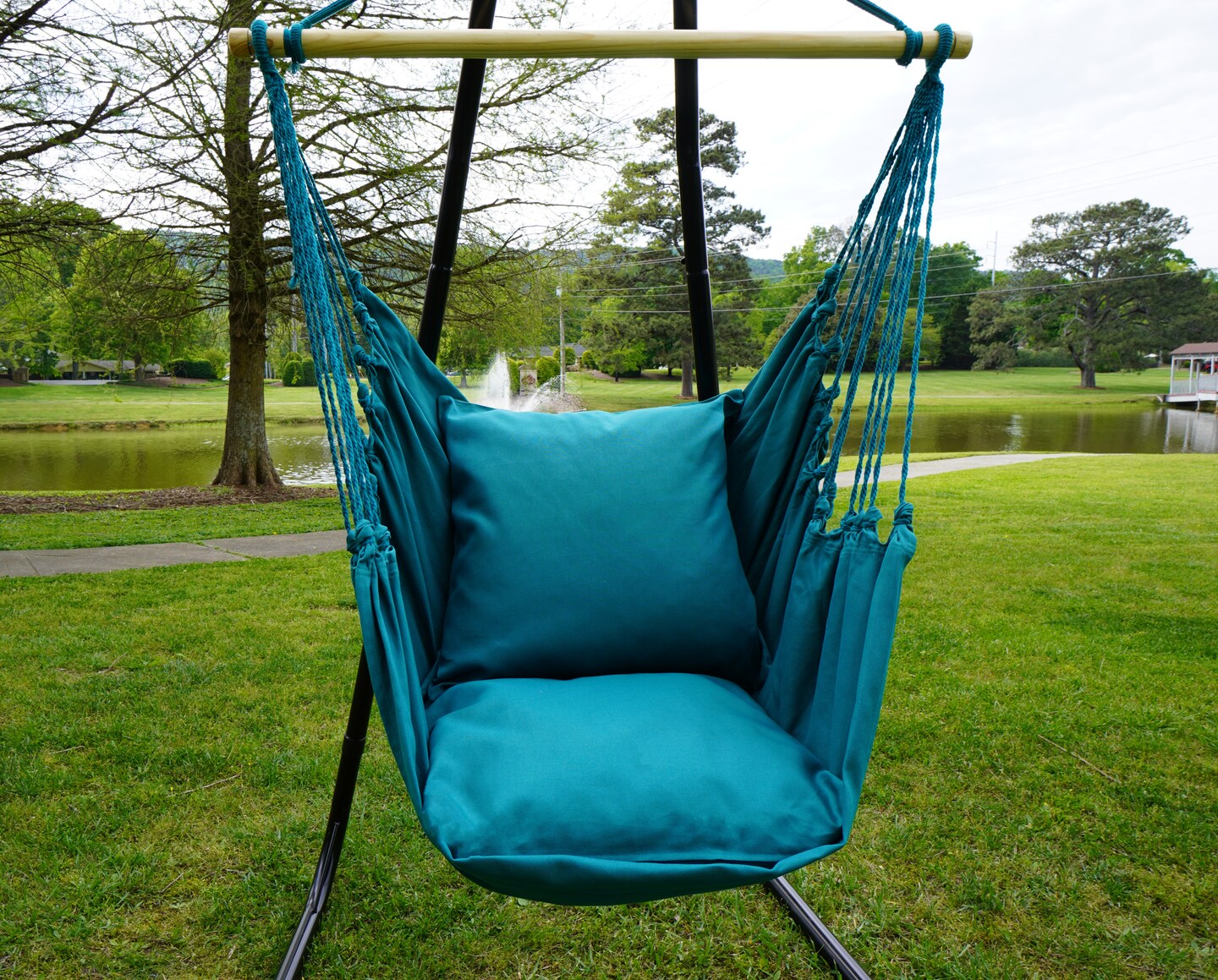Calloway Mills Tropical Teal Hammock Chair+ 2 Pillow set
