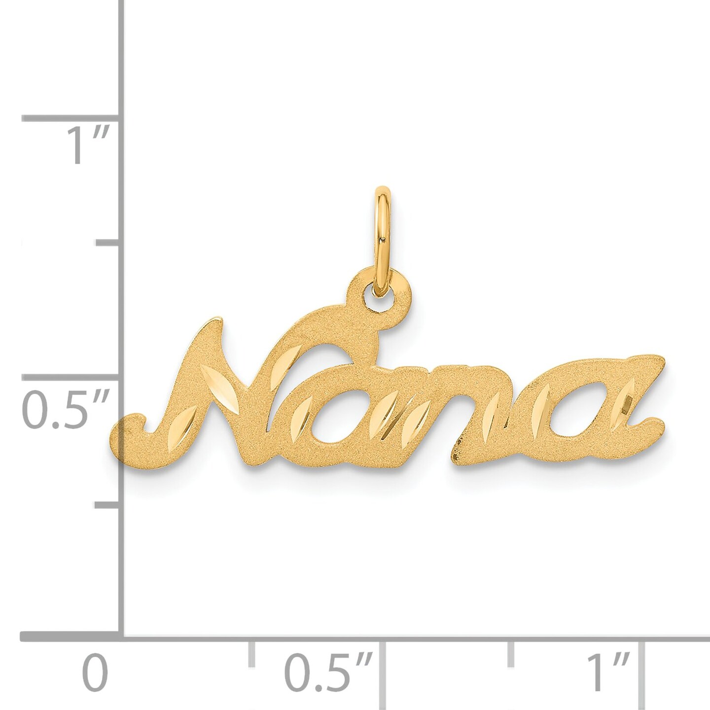 10K Yellow Gold Nana Charm Grandma Jewelry FindingKing 15 X 29mm