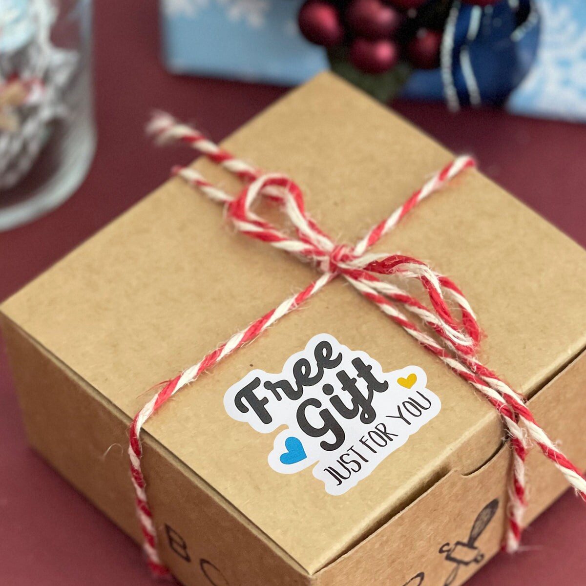 Wrapables Just for You Small Business Thank You Stickers Roll, Sealing Stickers and Labels for Boxes, Envelopes, Bags and Packages (500pcs)