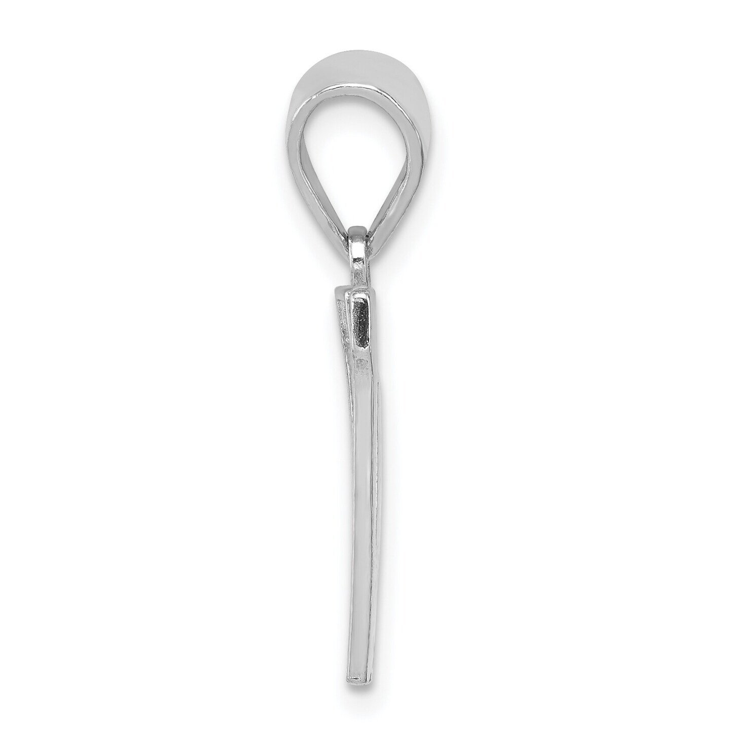 Sterling Silver Initial Letter W Charm Pendant Jewelry 25mm x 9mm