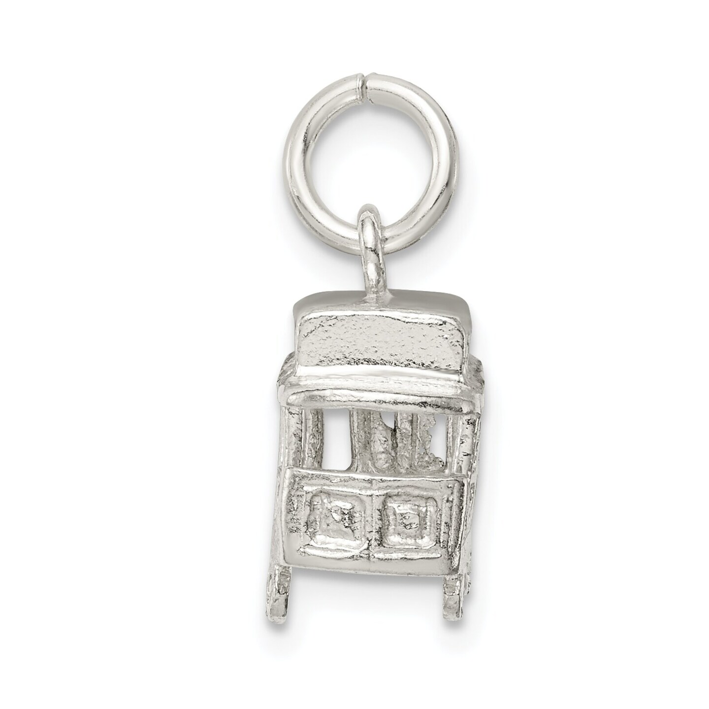 Sterling Silver Trolley Charm Jewelry San Francisco 14mm x 18mm