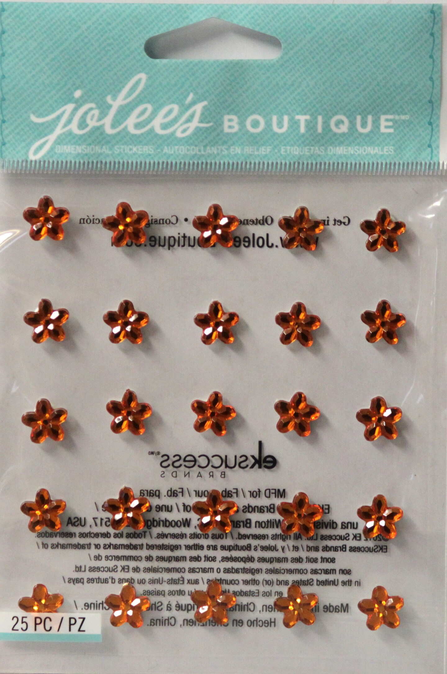 Jolee&#x27;s Boutique Mini Flower Gems Topaz Adhesive Dimensional Stickers