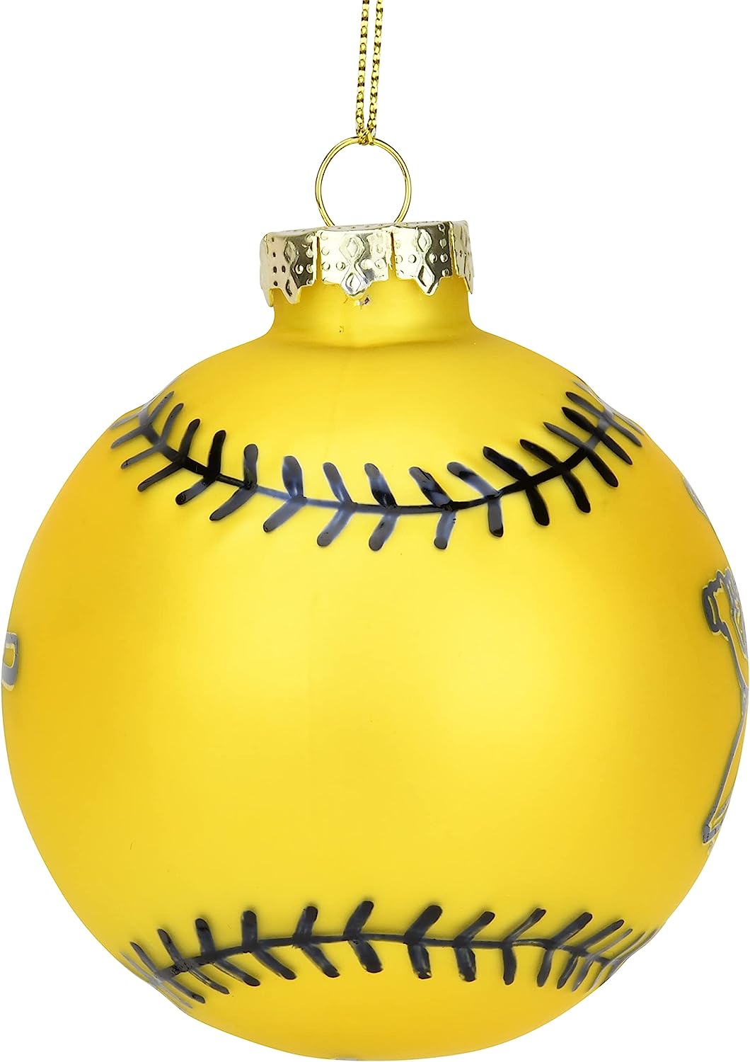 Tree Buddees x Savannah Bananas Yellow Banana Ball Baseball Shaped Glass Christmas Ornament (Banana Ball)