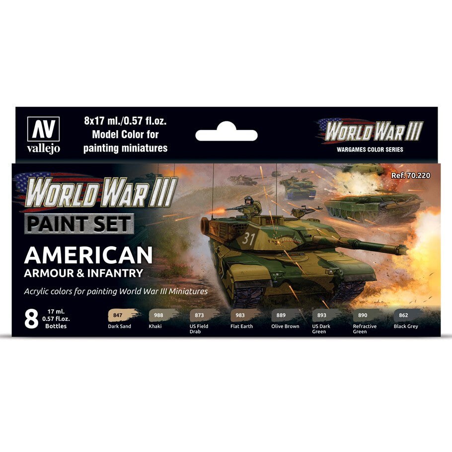 Vallejo Model Color WWIII Set - American Armour &#x26; Infantry