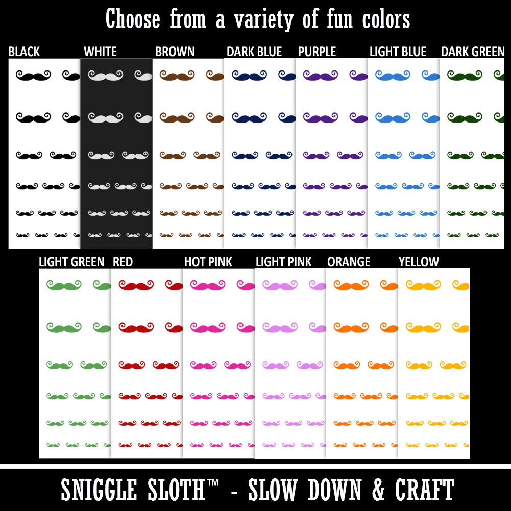 Imperial Mustache Moustache Silhouette Temporary Tattoo Water Resistant Fake Body Art Set Collection