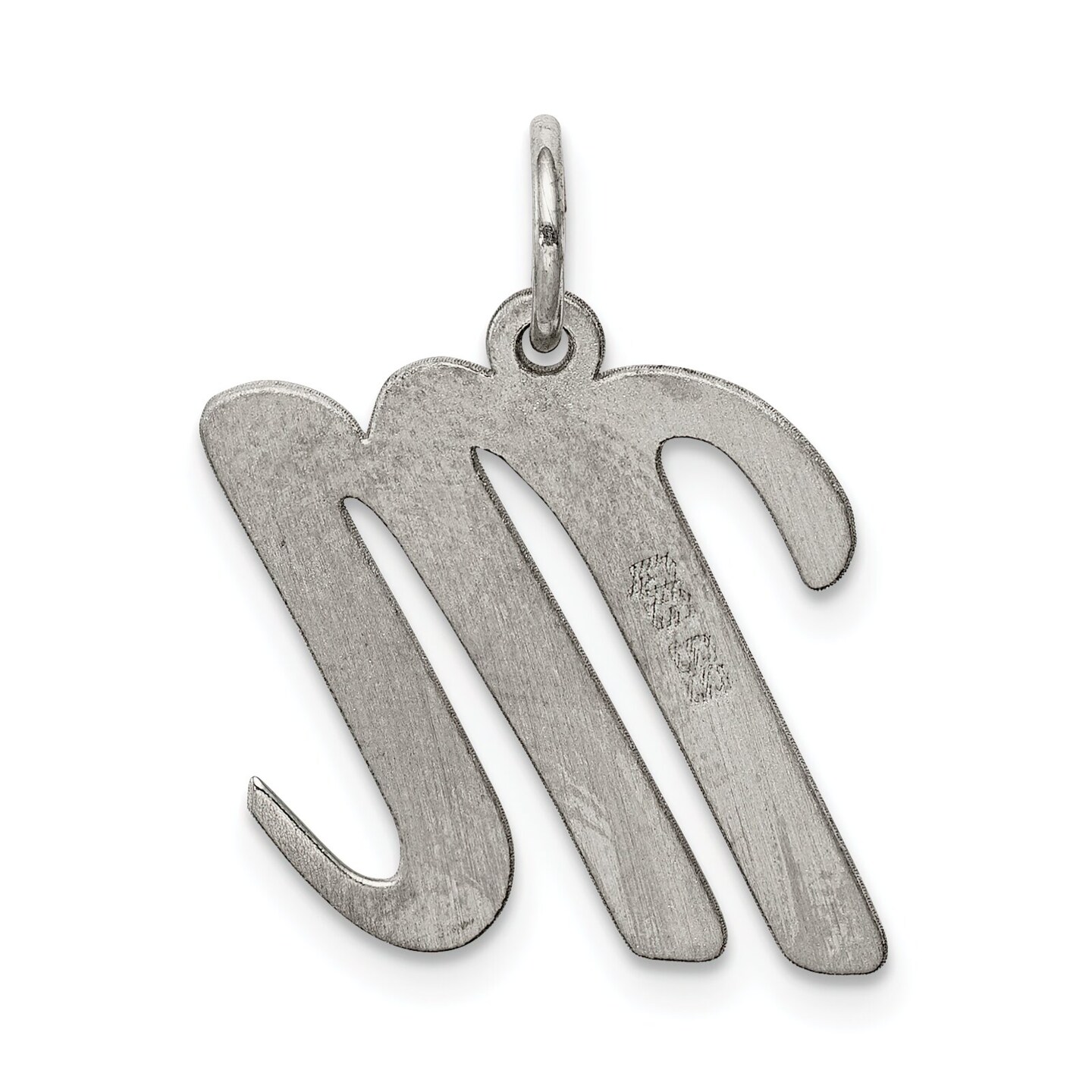 Sterling Silver Large Script Initial Letter M Charm Jewerly 21mm x 11mm