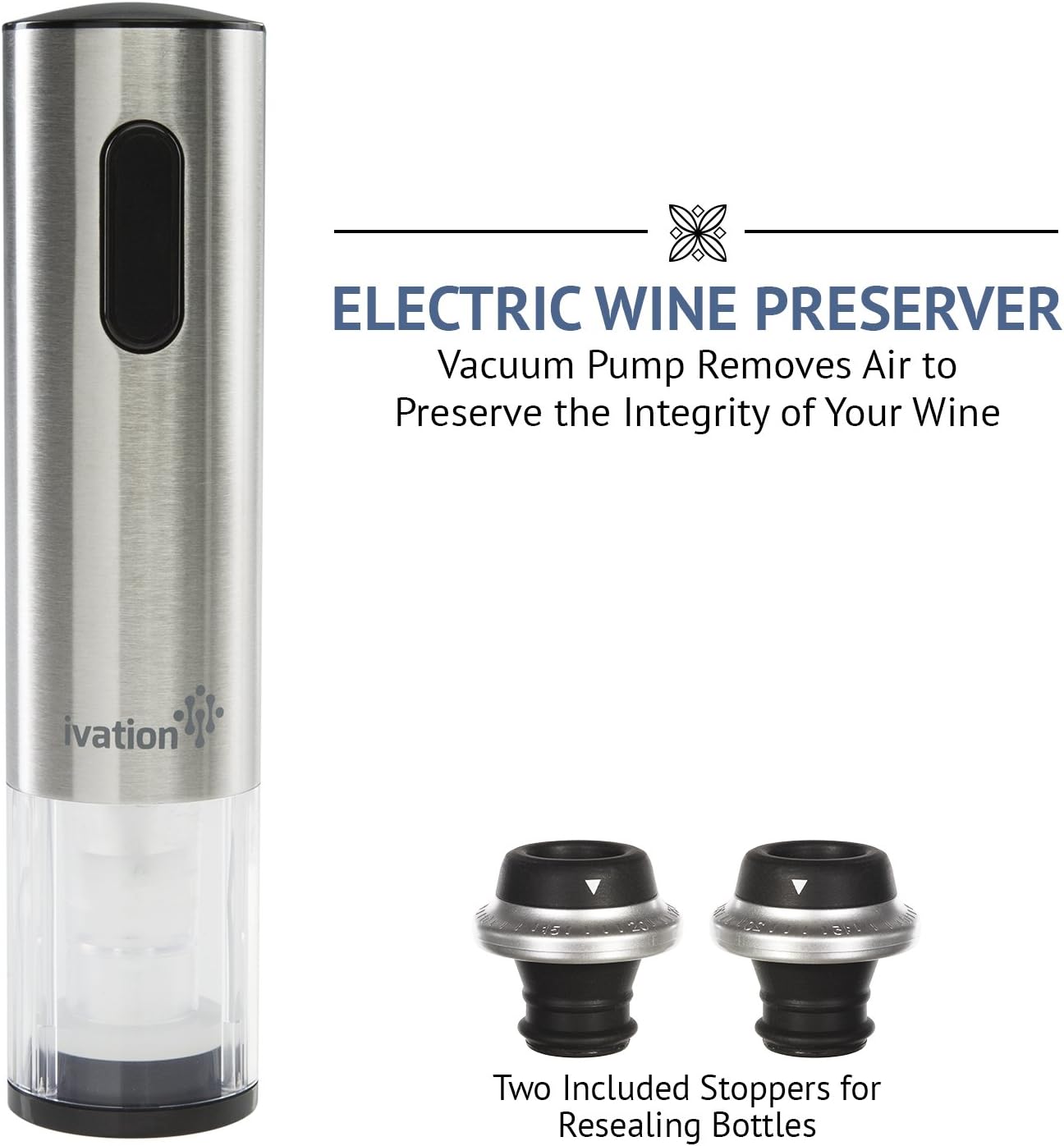 Ivation Electric Wine Opener, 7-Piece Wine Gift Set, Electric Bottle Opener, Wine Aerator Pourer
