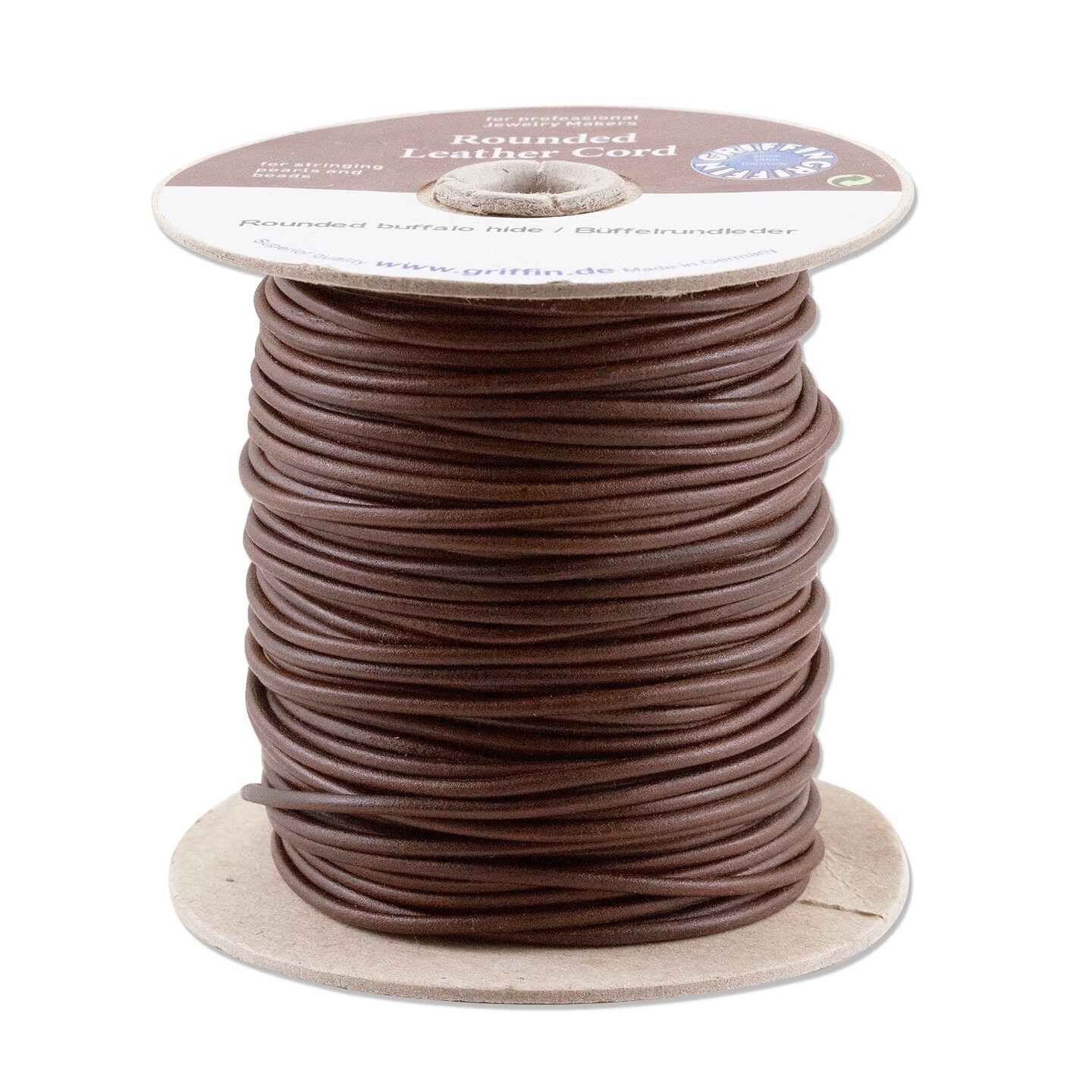 Griffin 2mm Brown Leather Cord (Priced Per Yard)