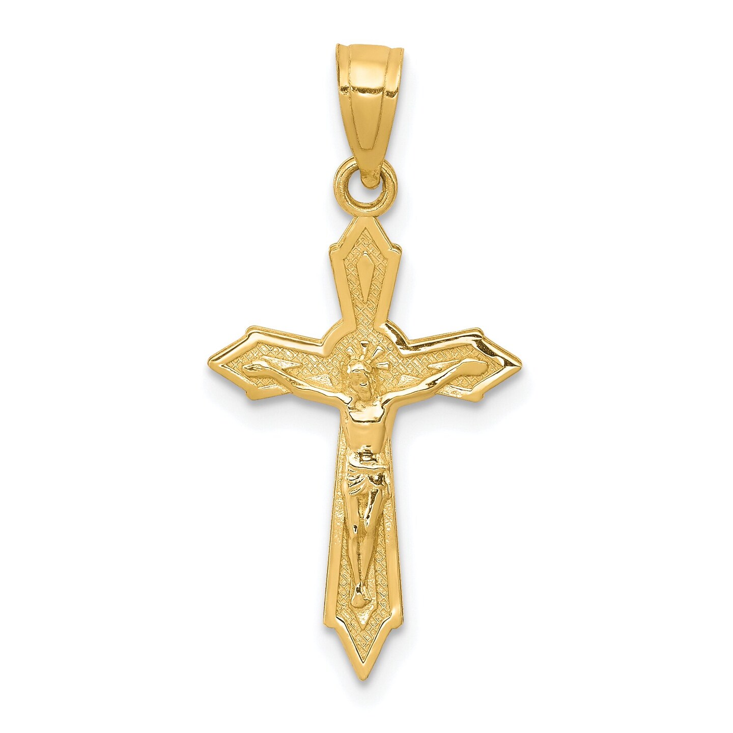 10K Gold Crucifix Pendant Charm Jewelry 25mm x 13mm