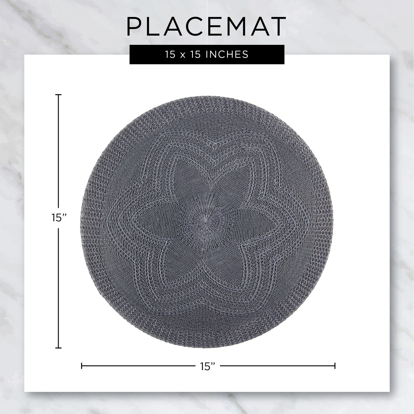 DII Natural Jute Round Ruffle Trim  Placemat Set/6