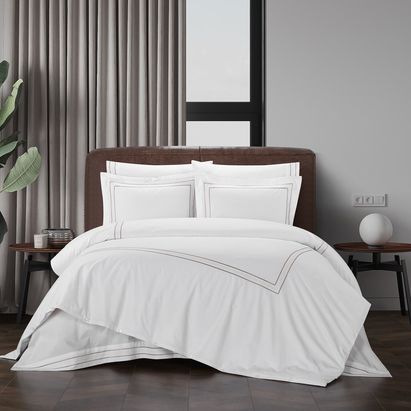 Chic Home Axen 3 Piece Cotton Duvet Cover Set Hotel Collection Bedding