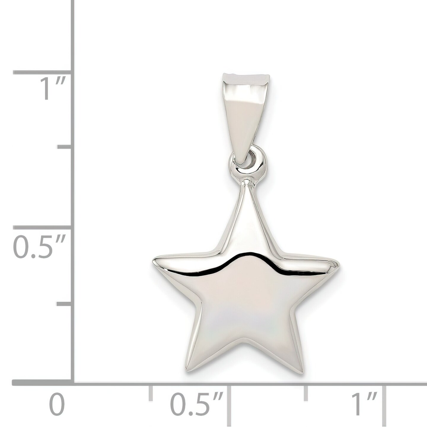 Sterling Silver Star Charm Pendant Celestial Jewelry 23mm x 16mm