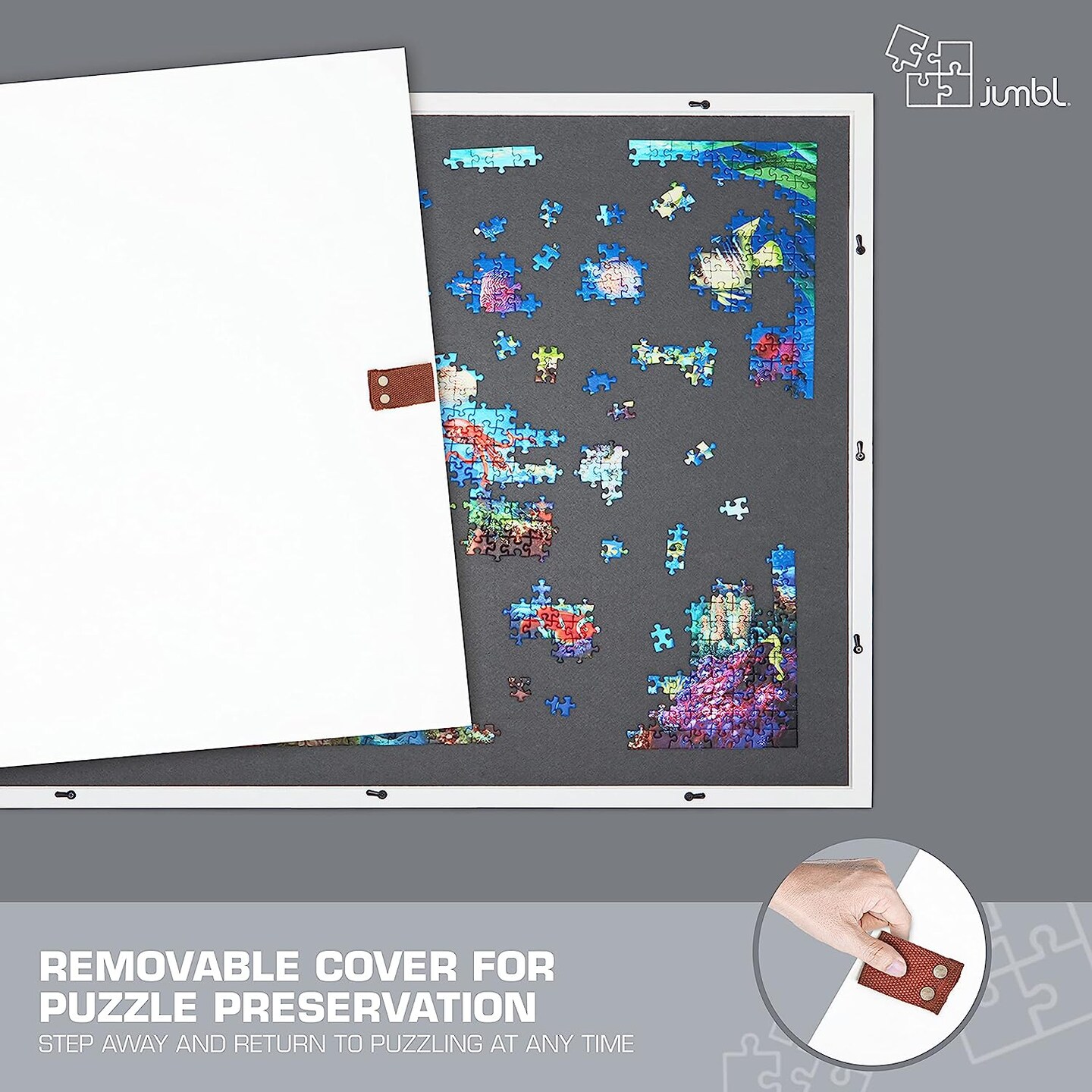 Jumbl 1500 Piece Puzzle Board, 27” x 35” Wooden Jigsaw Puzzle Table Board