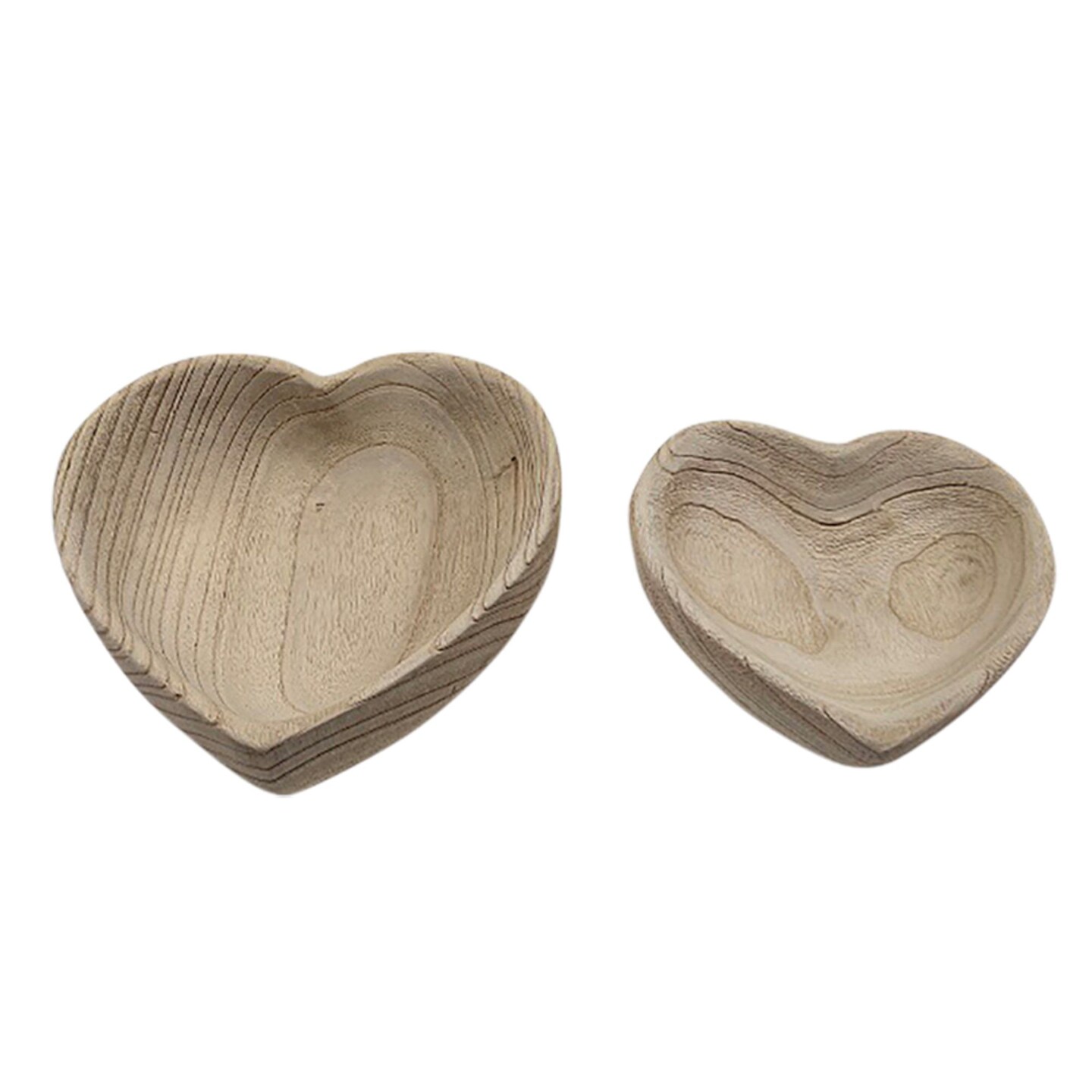 Kingston Living Distressed Finish Heart Shaped Bowls - 10&#x22; - Brown - Set of 2
