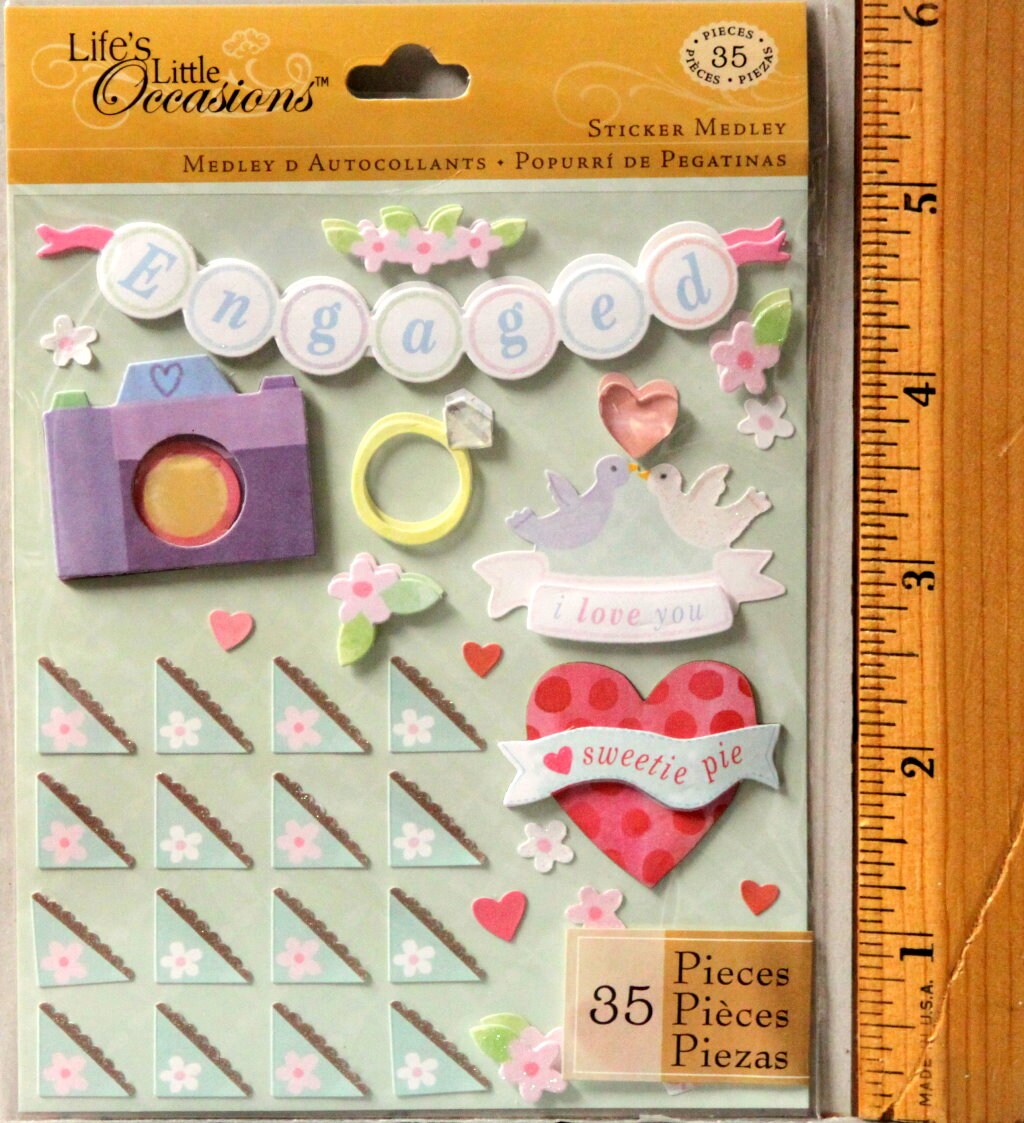 K &#x26; Company Life&#x27;s Little Occasions Engagement Photos Dimensional Stickers Medley