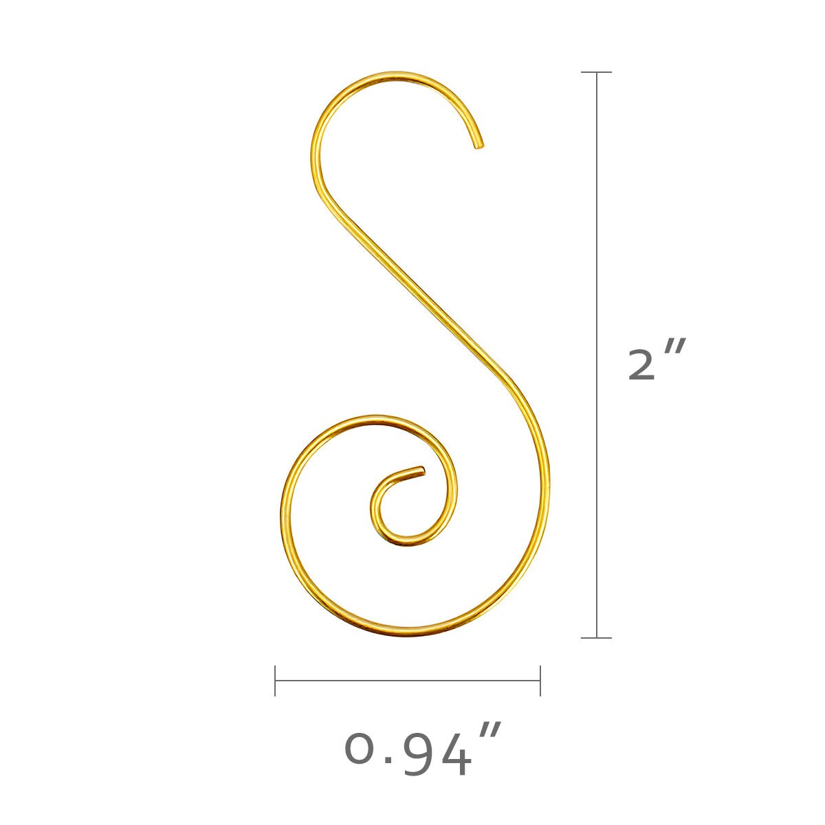 Wrapables Christmas Tree Ornament Hooks, S-Shaped Swirl Hooks for Hanging Decorations (Pack of 80)