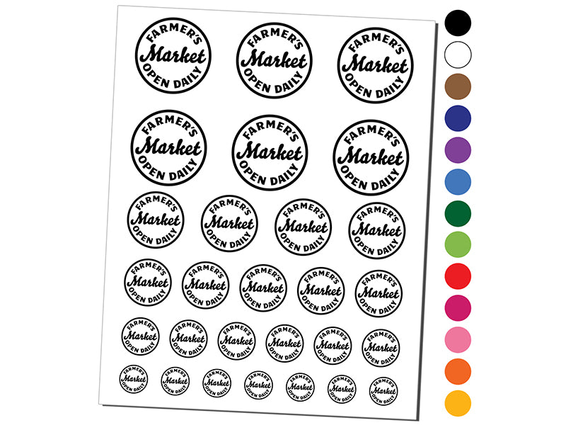 Farmer&#x27;s Market Open Daily Temporary Tattoo Water Resistant Fake Body Art Set Collection