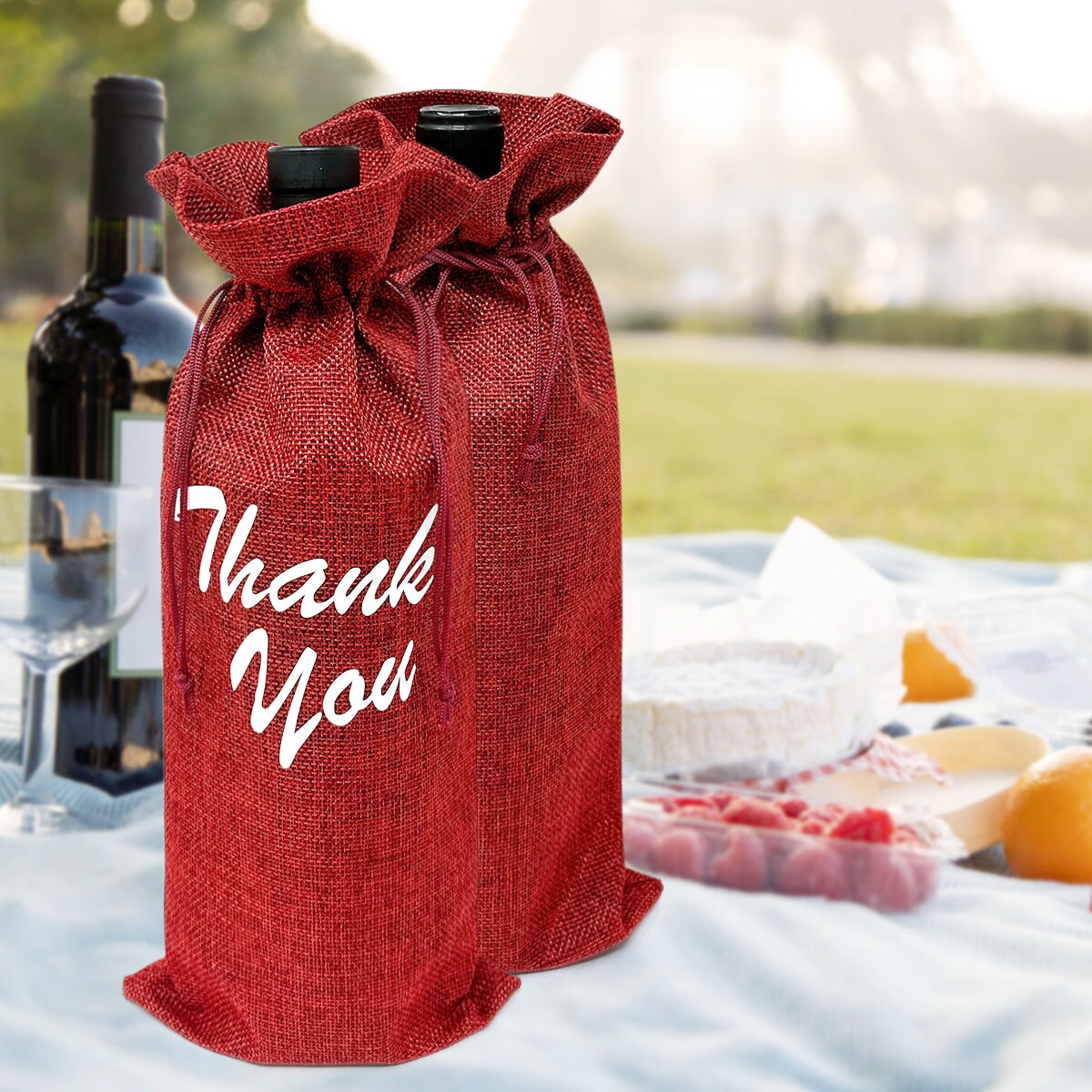 Burlap wine clearance bags michaels