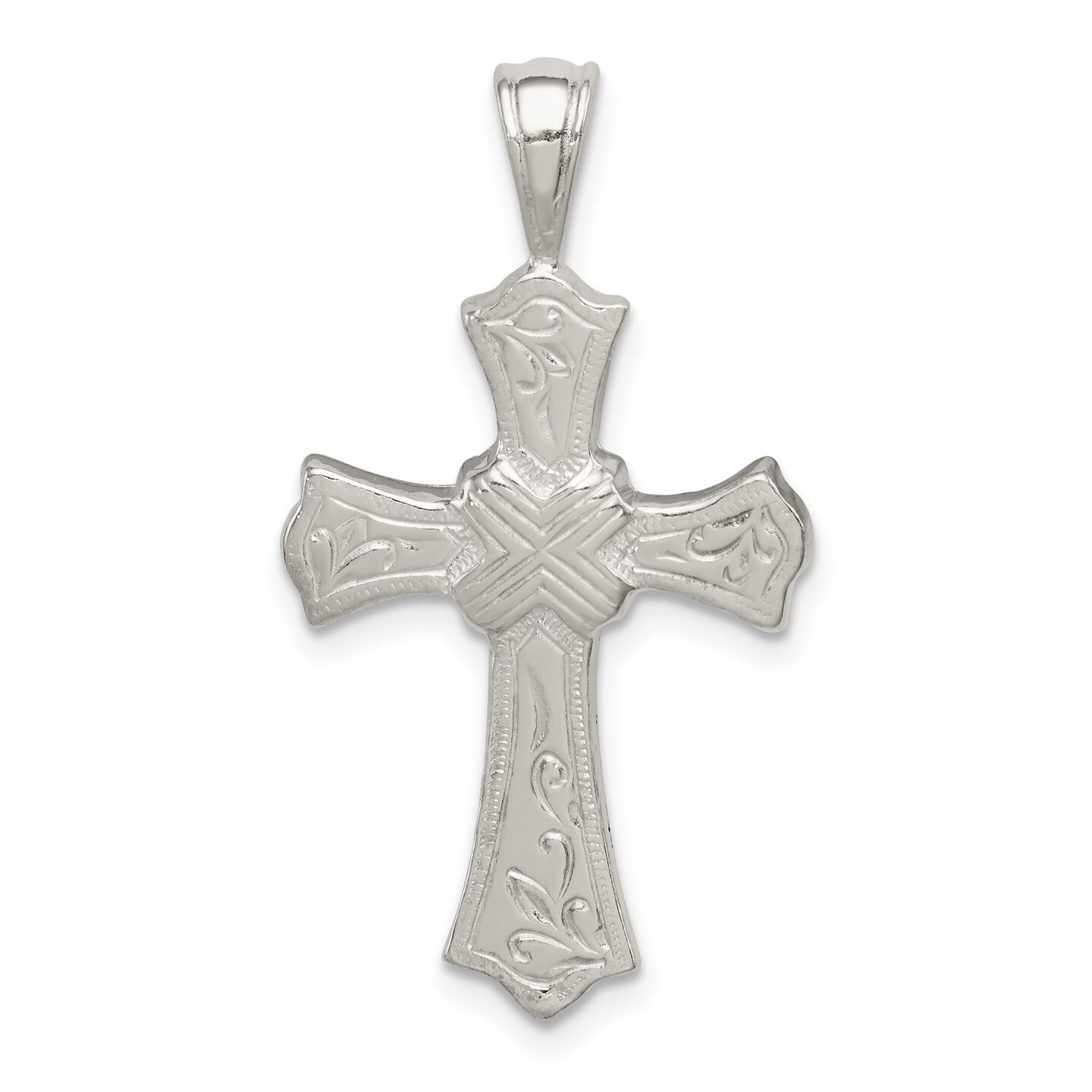 Sterling Silver Cross Charm Religious Jewelry 35mm x 19mm