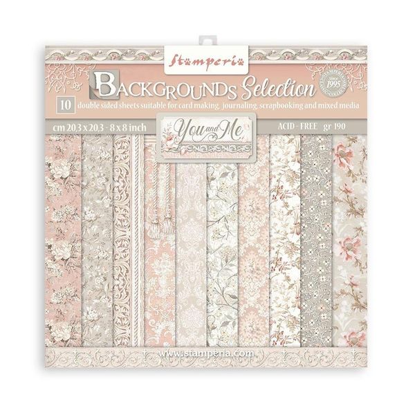 Stamperia You and Me Background 8x8 Paper Pack