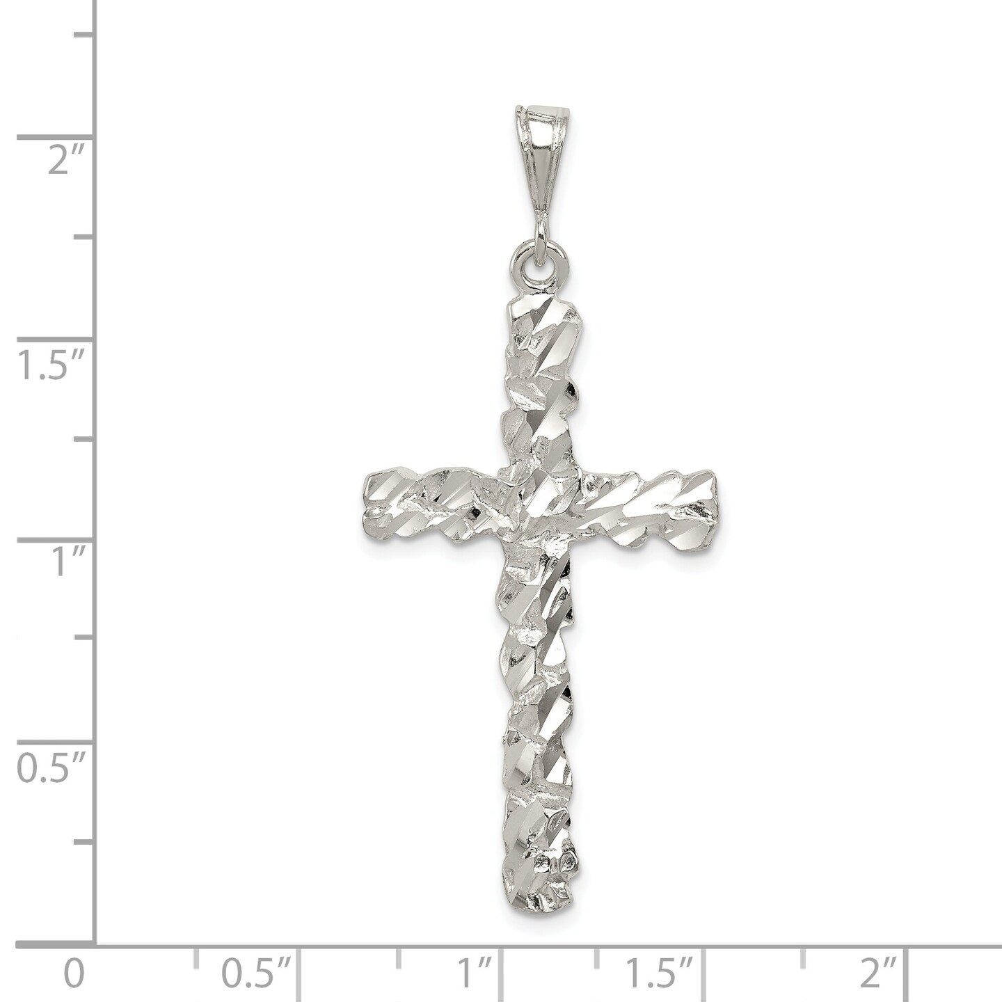 Sterling Silver Cross Pendant Religious Jewelry 53.8mm x 23.6mm
