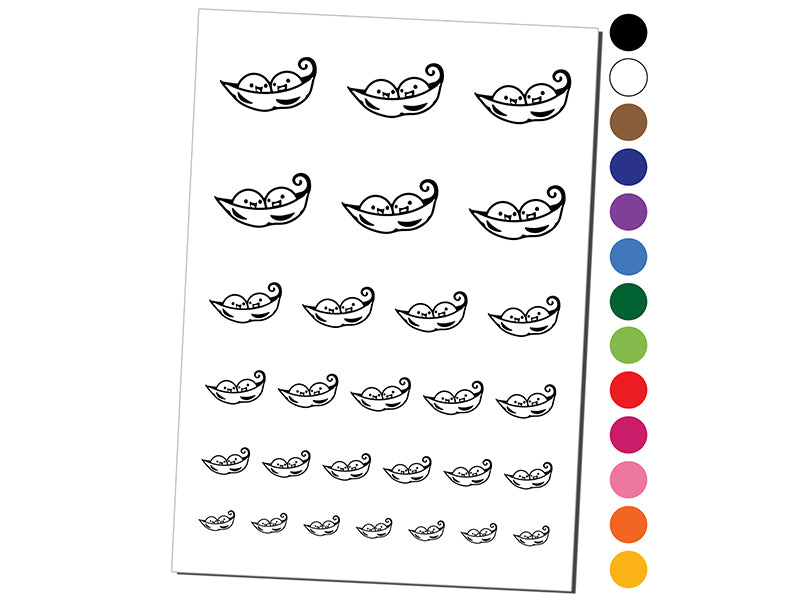 Two Peas in a Pod Temporary Tattoo Water Resistant Fake Body Art Set Collection