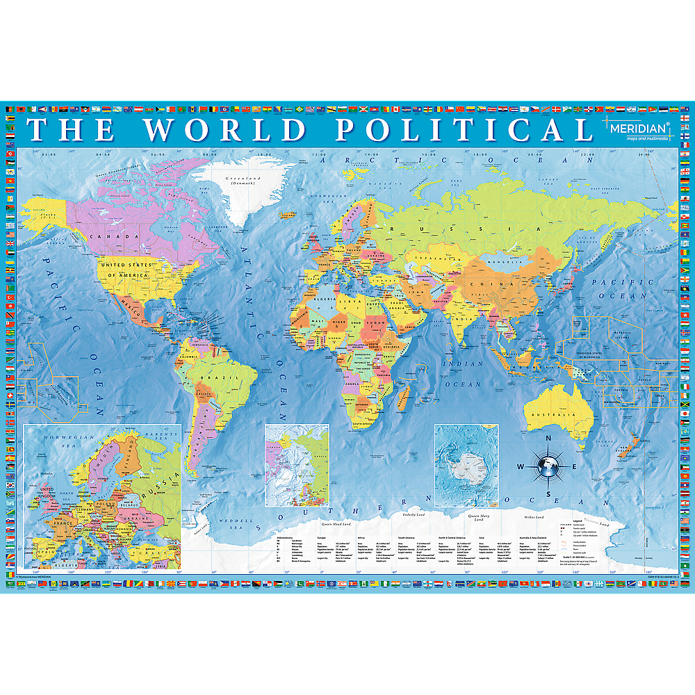 2000 Piece Jigsaw Puzzle, Political Map of The World, Globe, Countries, Earth, Adult Puzzles, Trefl 27099