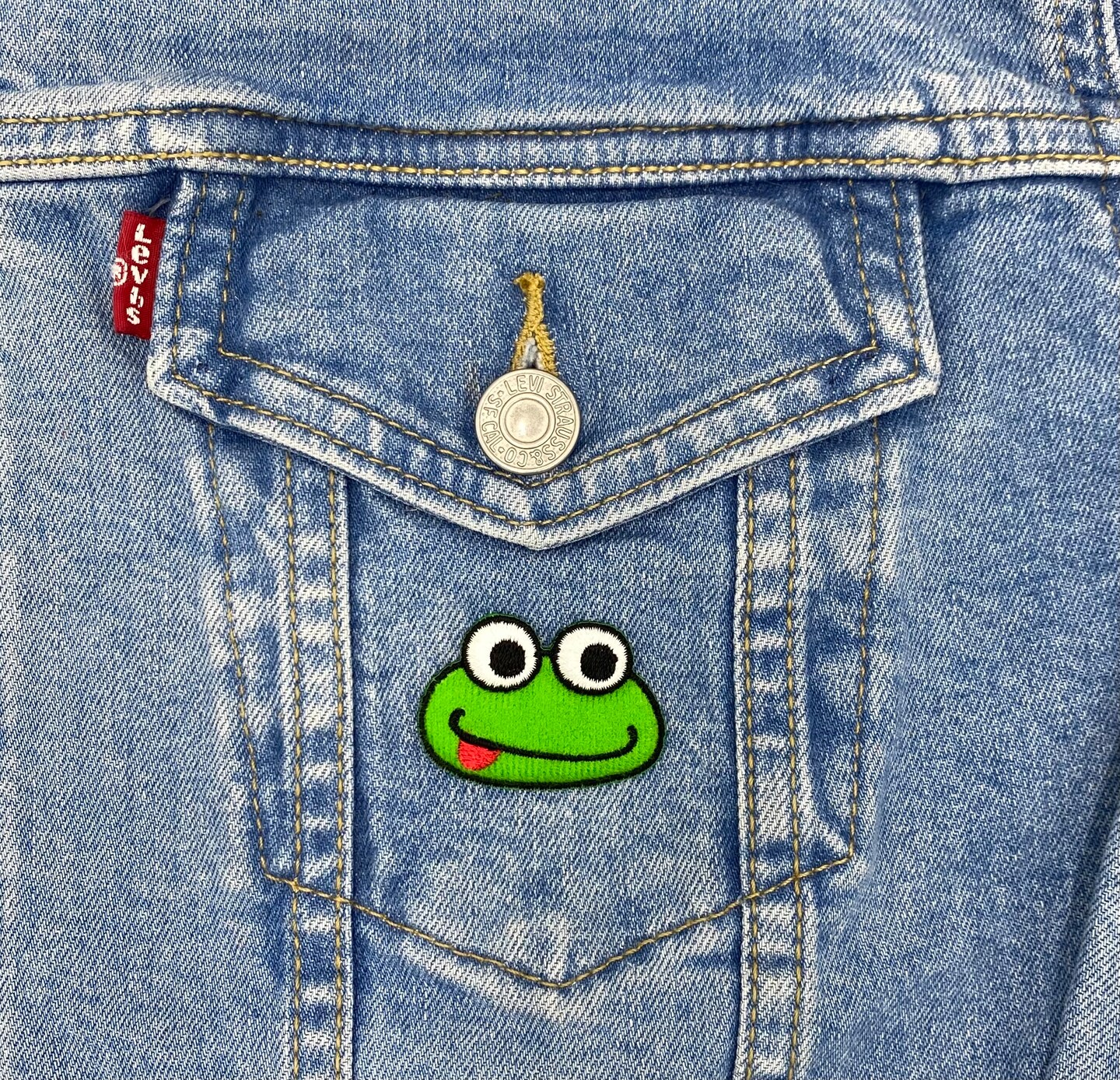 Puffy Frog Face, 3D, Embroidered, Iron on Patch