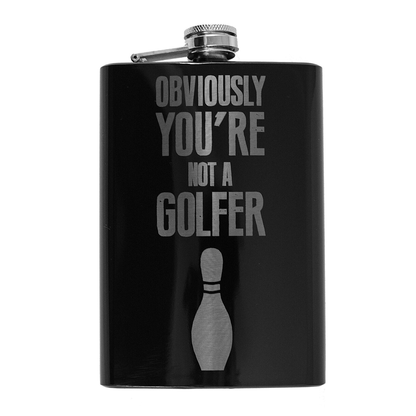 8oz BLACK Obviously You&#x27;re Not a Golfer Flask