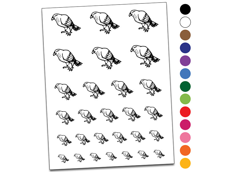Standing Hawk Falcon Bird of Prey Temporary Tattoo Water Resistant Fake Body Art Set Collection