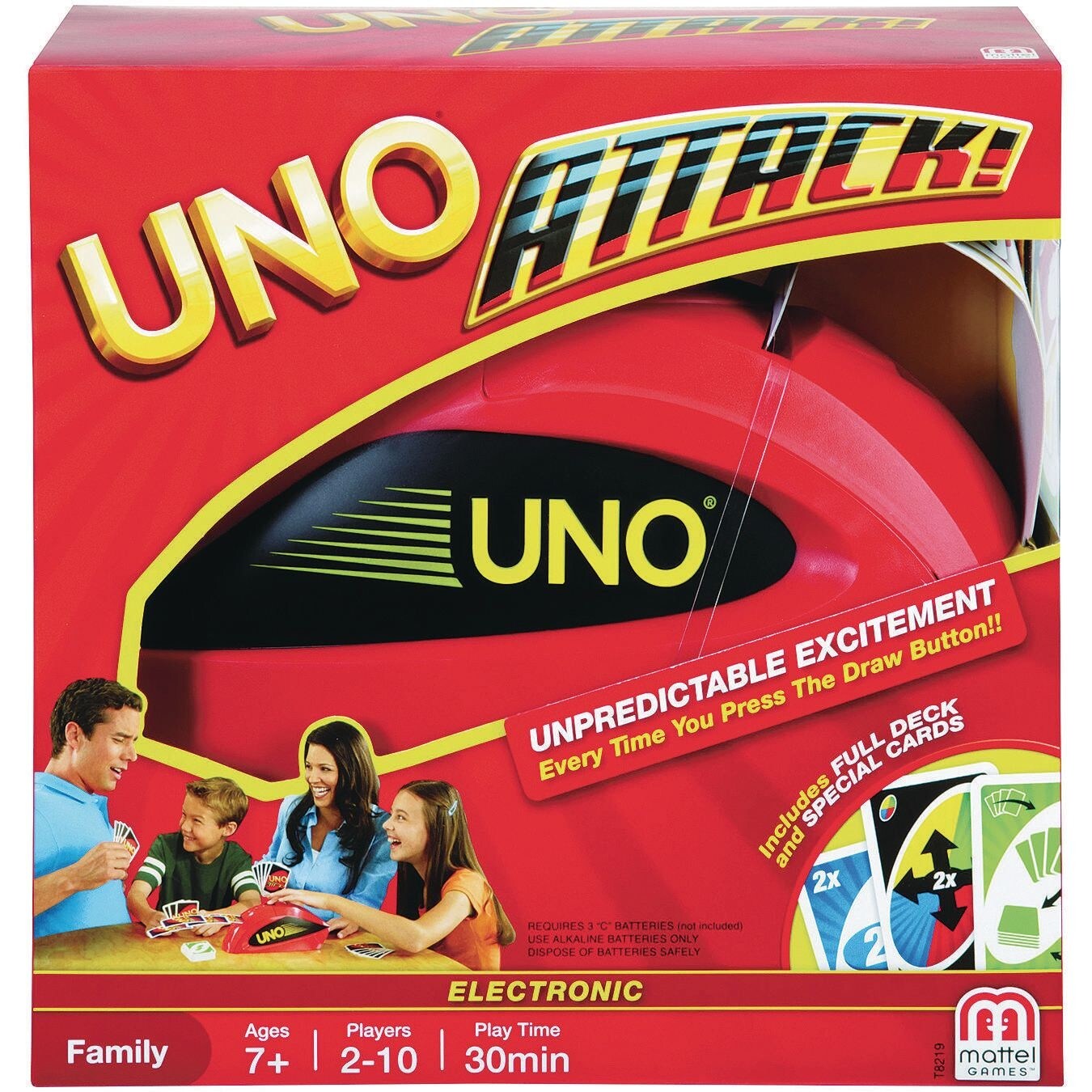 UNO Extreme Card Game Featuring Random-Action Launcher with Lights