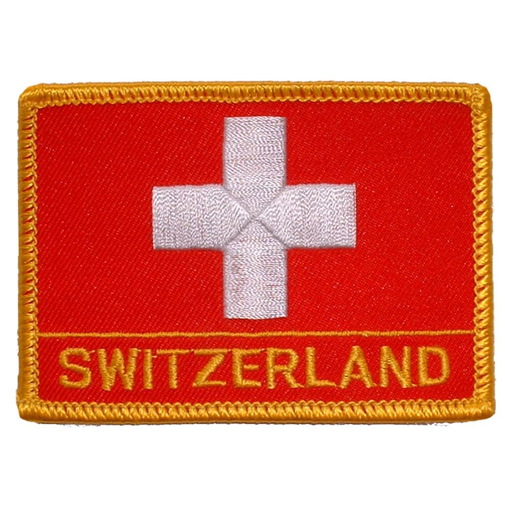 Switzerland Flag Patch 2 1/2&#x22; x 3 1/2&#x22;
