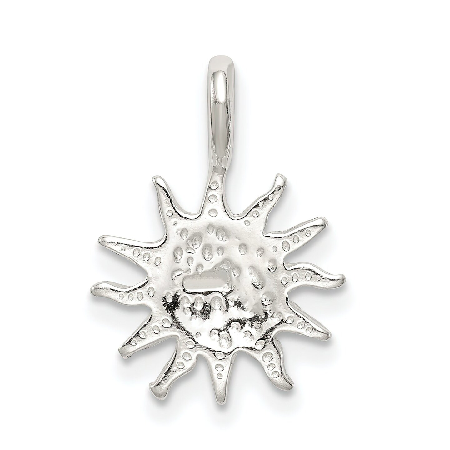 Sterling Silver Sun Charm Pendant Celstial Jewelry 20mm x 12mm