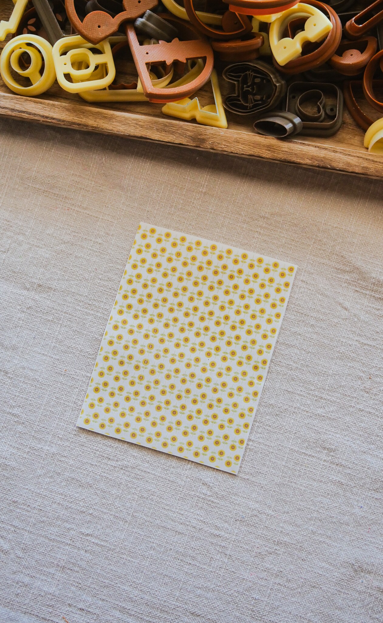 4 pcs Sunflower Transfer Sheet Set for Polymer Clay Jewelry by Hello Cutters