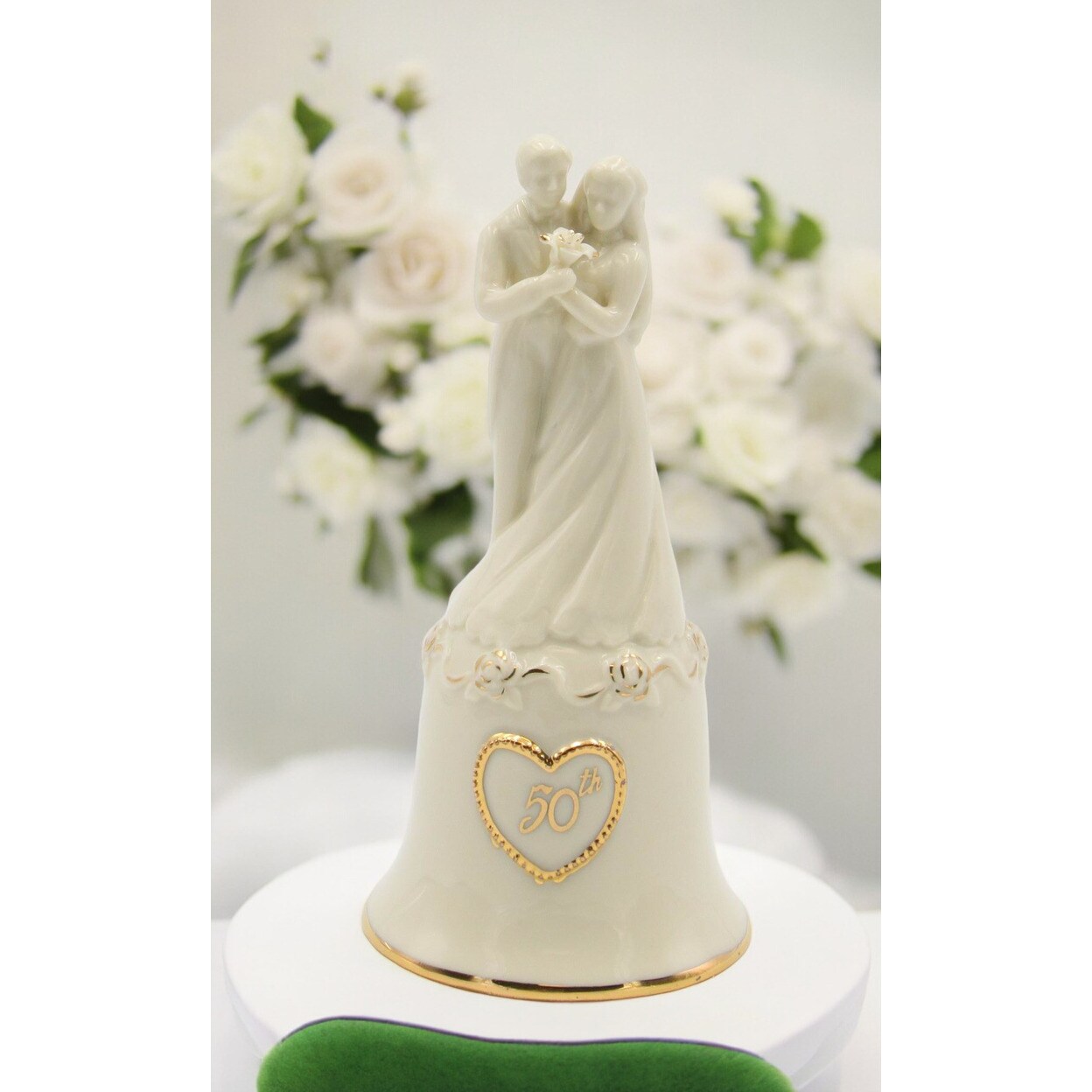 Ceramic 50Th Anniversary Wedding Couple Bell 5.625 Inches Decor