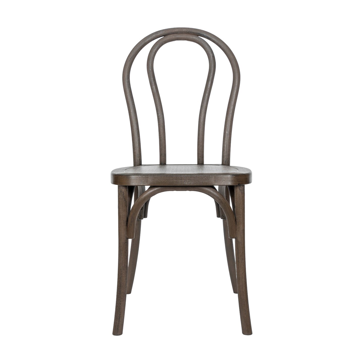 Emma and Oliver Hensler Set of 2 Weather-Resistant Wood Look Resin Thonet Chairs for Indoor/Outdoor Use