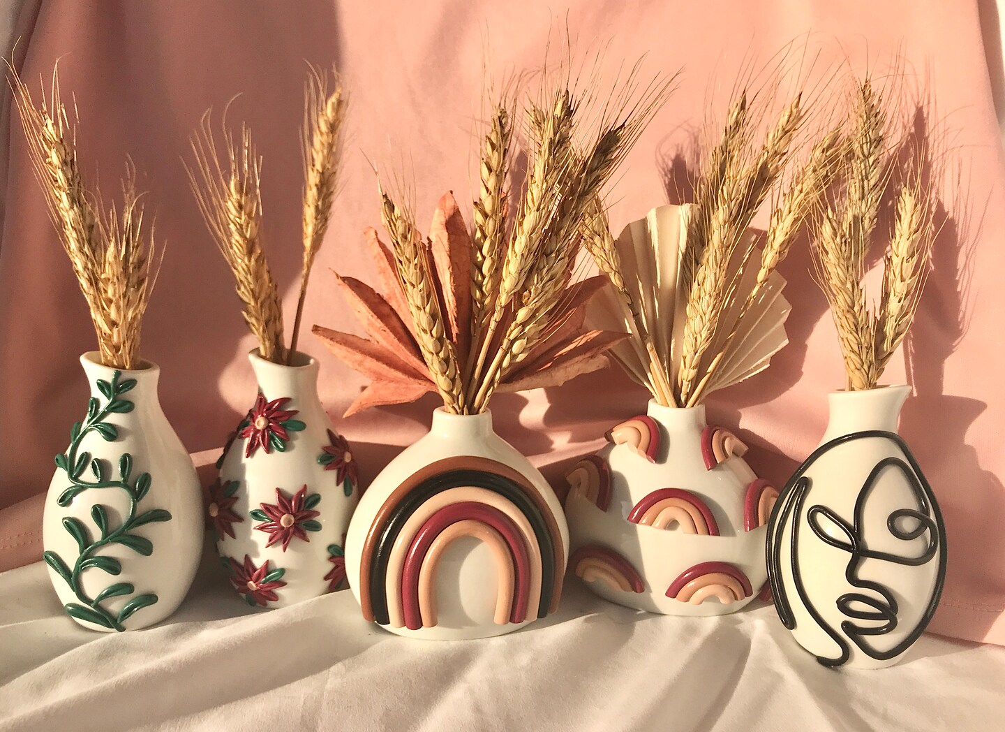5 Tall Retro Eclectic Desert Bud Vase/ Cute Ceramic Vase/ Rainbow