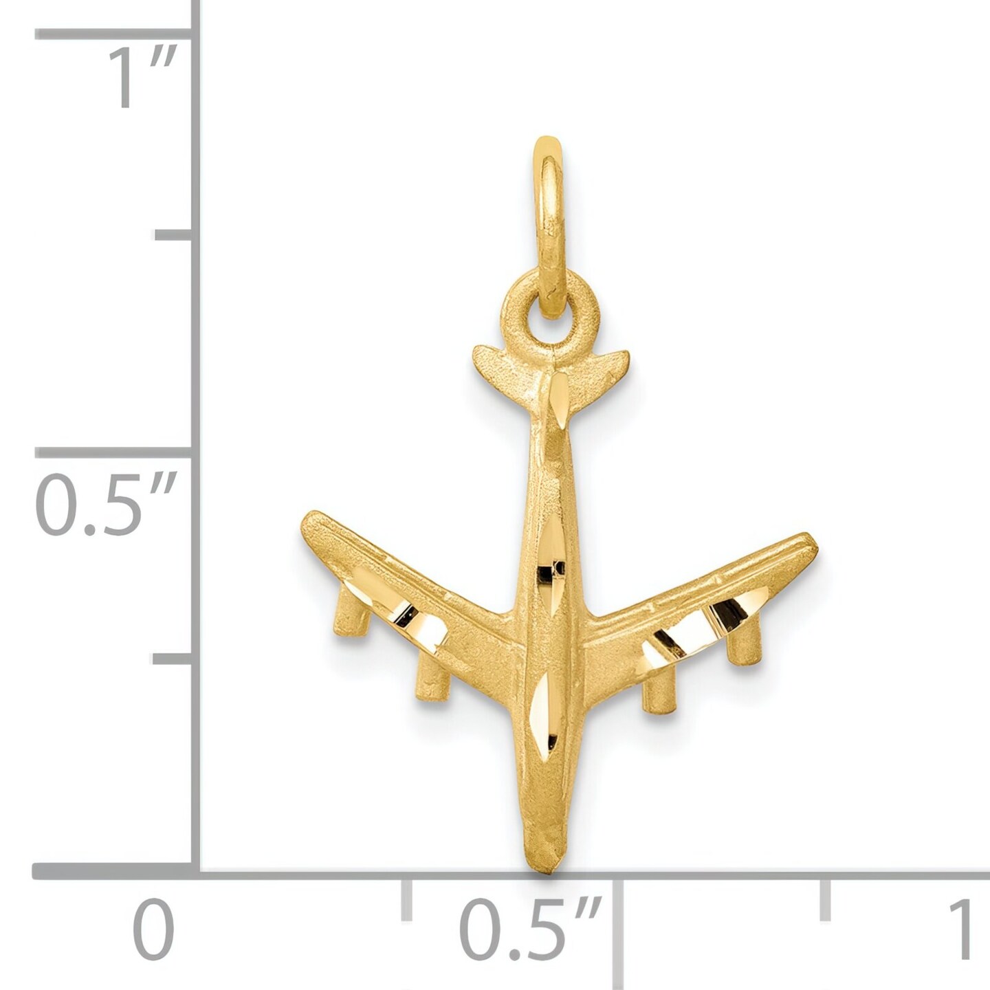 10K Yellow Gold Airplane Charm Jewelry FindingKing New 20 X 16mm