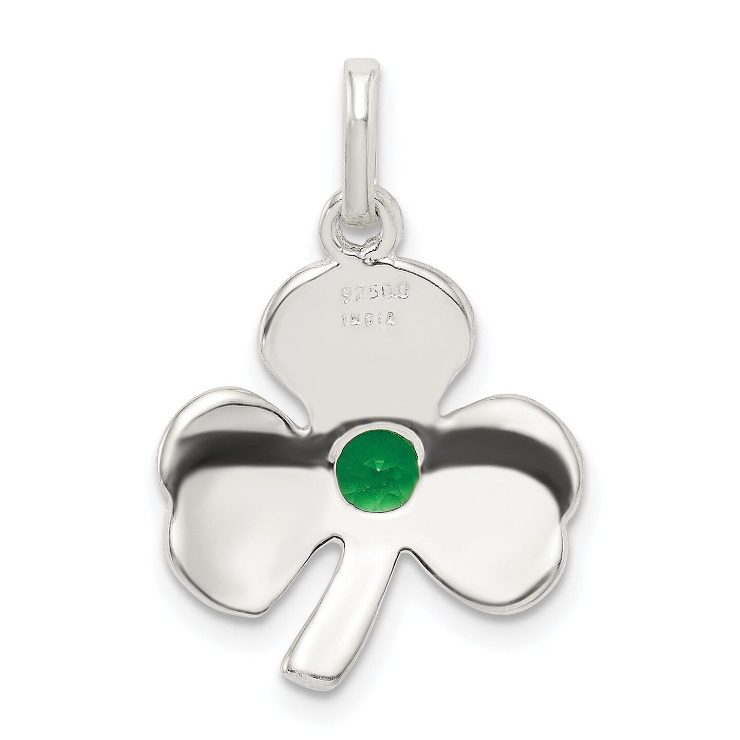 Sterling Silver Clover Charm Pendant Shamrock Jewelry 26mm x 18mm