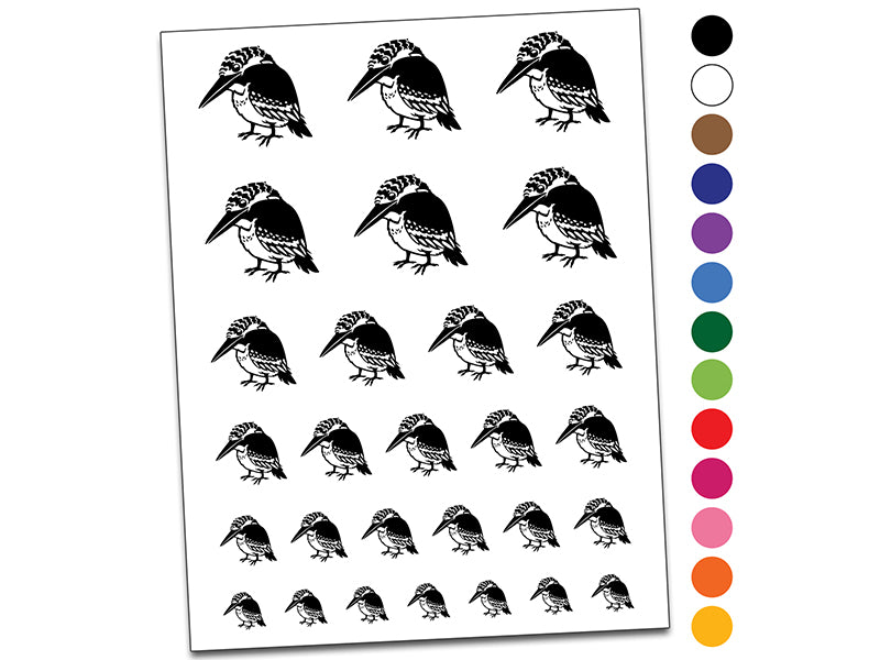 Kingfisher Bird Temporary Tattoo Water Resistant Fake Body Art Set Collection